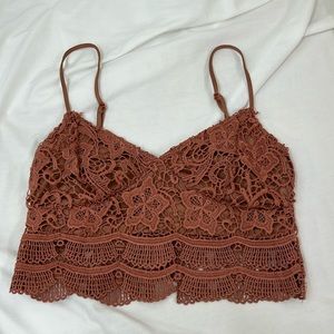 Kendall & Kylie Blush Lace Bralette Bra Top - Lined Size Small